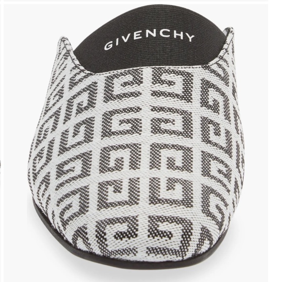 NIB $595 Givenchy Bedford 4G Logo Jacquard Mule in Black/White 7.5US / 37.5EU! - Picture 4 of 6